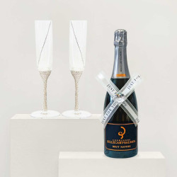 Billecart-Salmon Brut Nature Champagne and flutes wedding set