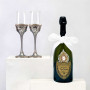 Dom Pérignon Champagne & Luxury Toasting Flutes Wedding Gift Set