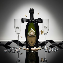 Dom Perignon Brut Champagne & King & Queen  luxury flutes