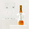 Tiffany Toasting Flutes & Veuve Clicquot Champagne Wedding Gift Set