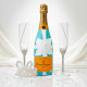 Handpainted Veuve Clicquot Champagne + Tiffany & Co custom design flutes
