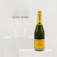 Crystal Design Sparkling Veuve Clicquot And Flutes Wedding Gift Set