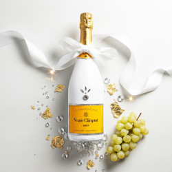 Hand-Painted Shiny Veuve Clicquot Wedding Champagne
