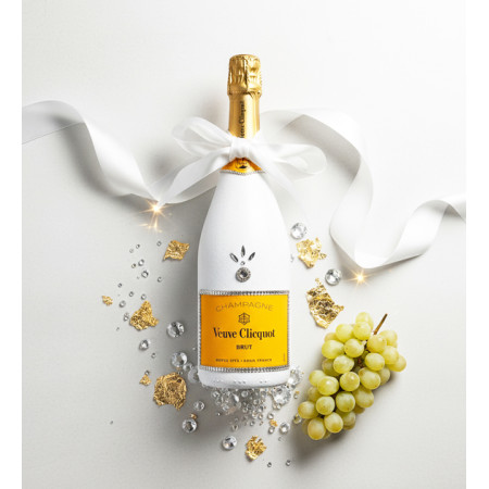 Hand-Painted Shiny Veuve Clicquot Wedding Champagne