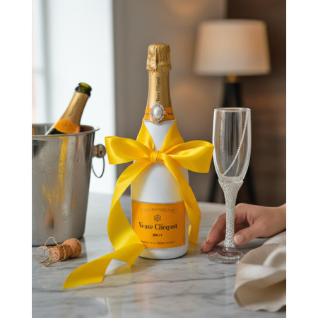 Veuve Clicquot Champagne Crystal-Adorned Wedding bottle