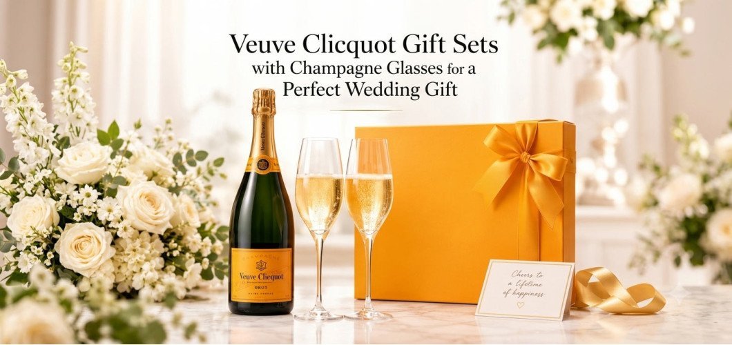 Veuve Clicquot Gift Sets with Champagne Glasses for a Perfect Wedding Gift