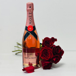 Moet & Chandon Nectar Imperial Rosé Champagne And Flowers Gift Set