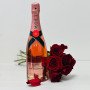 Moet & Chandon Nectar Imperial Rosé Champagne And Flowers Gift Set