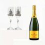 Veuve Clicquot Champagne And Crystal-Adorned Wedding Toast Flutes Gift Set