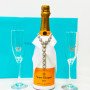 Tiffany Toasting Flutes & Veuve Clicquot Champagne Gift Set