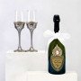 Dom Pérignon Champagne & Luxury Toasting Flutes Wedding Gift Set