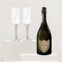Dom Pérignon Wedding Gift Set with Tiffany Crystal Toasting Flutes