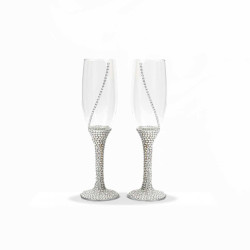 Sparkling Tiffany & Co. Champagne Flutes Set of Two