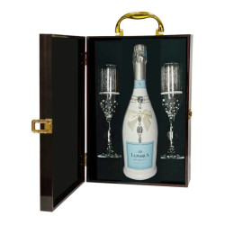 Crystal Decor Toasting Flutes and Sparkling Wine Gift Crystal Decor Toasting Flutes and Sparkling Wine Gift