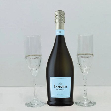 Pearl Design La Marca Prosecco And Flutes Gift Set Pearl Design La Marca Prosecco And Flutes Gift Set