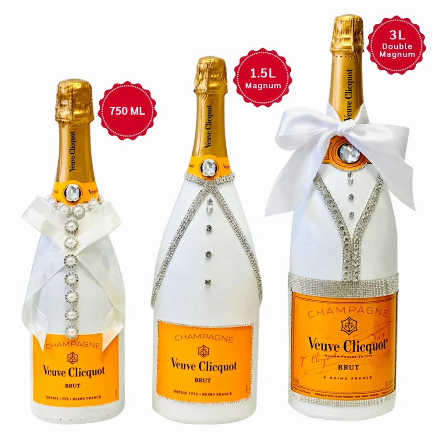 Veuve Clicquot シャンパン 750ml 3本セット Personalized Veuve Clicquot Champagne 3-Bottle Gift Set
