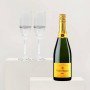 Crystal Design Sparkling Veuve Clicquot And Flutes Wedding Gift Set