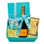 Veuve Clicquot Champagne Gift Set with Godiva Chocolates & Tiffany-Inspired Presentation