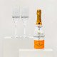 Hand Painted Veuve Clicquot & Flutes Set