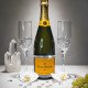 Crystal Design Sparkling Veuve Clicquot And Flutes Wedding Gift Set