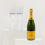 Crystal Design Sparkling Veuve Clicquot And Flutes Wedding Gift Set