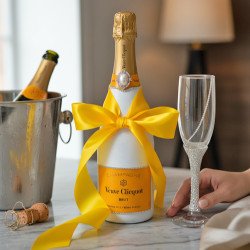 Veuve Clicquot Champagne Crystal-Adorned Wedding bottle