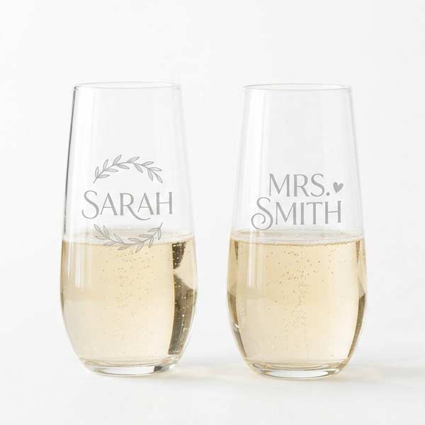 Wedding Stemless Flutes